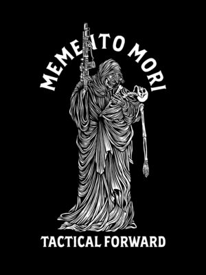 Memento Mori Poster 60x80 cm – Tactical Forward Art Print Sensenmann mit Sturmgewehr – Schwarzes Tactical Artwork Dark Art Wandbild – Kombination aus Philosophie & Militär Gothic Stil Motivationsposter – „Remember You Must Die“ Design Taktisches Kunstdruck-Poster für Männerzimmer & Gym Memento Mori Design – Kriegerische Symbolik & Tiefsinn Schwarz-Weiß Tactical Illustration mit starker Botschaft Perfektes Geschenk für Soldaten, Veteranen & Sammler Premium Kunstdruck – Hochwertiges Poster auf schwarzem Hintergrund Tactical Forward Kollektion – Death & Discipline Artwork