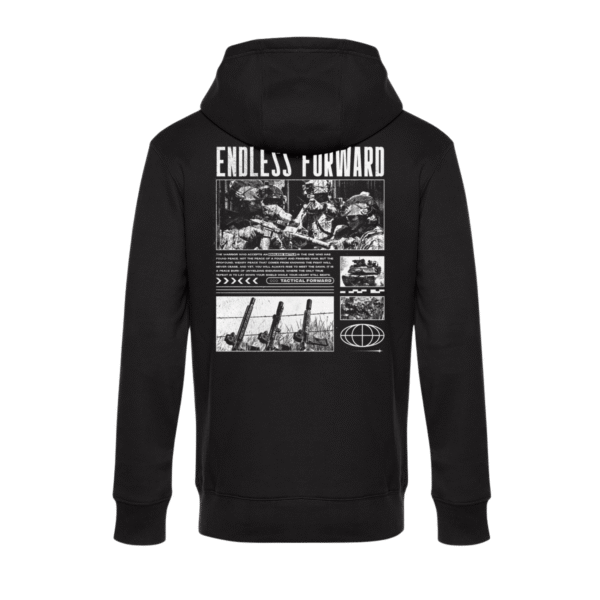 „schwarzer Hoodie mit Motiv“ „Tactical Hoodie Herren“ „Motiv Hoodie kaufen“ „Endless Forward Hoodie“