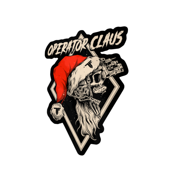 tactical santa sticker, military christmas sticker, operator claus decal, santa skull military, tactical vinyl sticker, airsoft gear sticker, mil-spec sticker, operator design